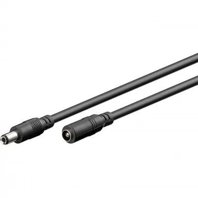 Goobay DC-Stromkabel, Buchse/Stecker, 5,5 x 2,5 mm, 10 m, Schwarz