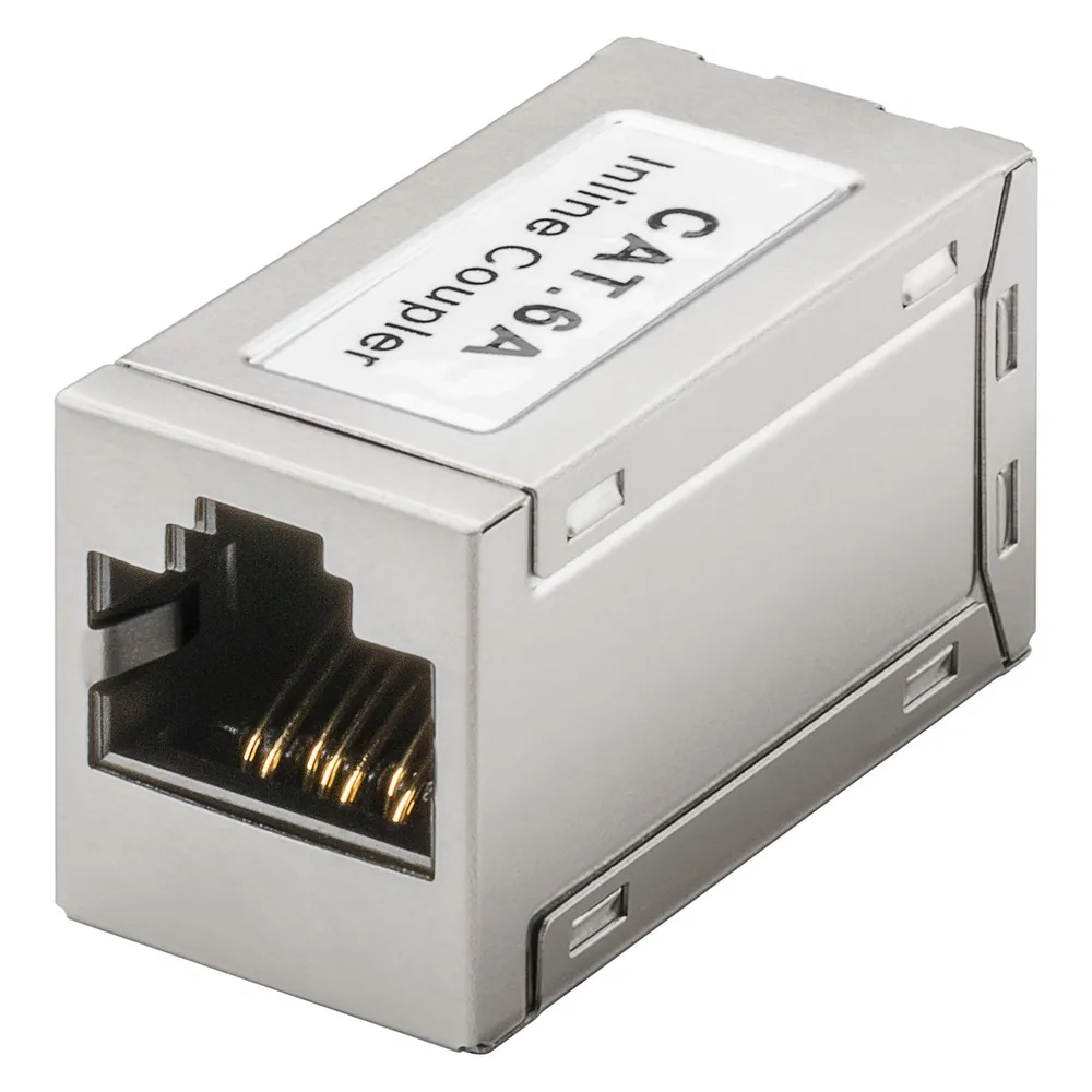 Netzwerksteckverbinder Goobay 72499 Flach Metallisch Cat6A Hembra/Hembra RJ-45