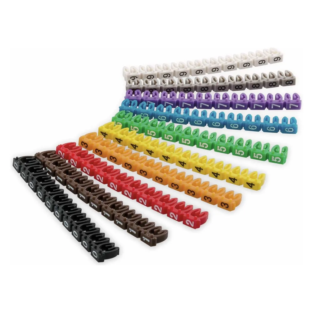 Goobay Nummernmarkierung für Kabel 2,5 mm Mehrfarbig Packung mit 100 Einheiten