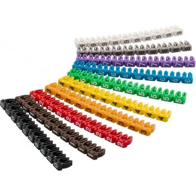 Goobay Nummernmarkierung für Kabel 2,5 mm Mehrfarbig Packung mit 100 Einheiten