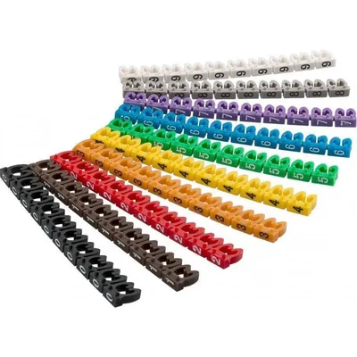 Goobay Ziffernmarkierung für 4mm Kabel Mehrfarbig Packung mit 100 Stück