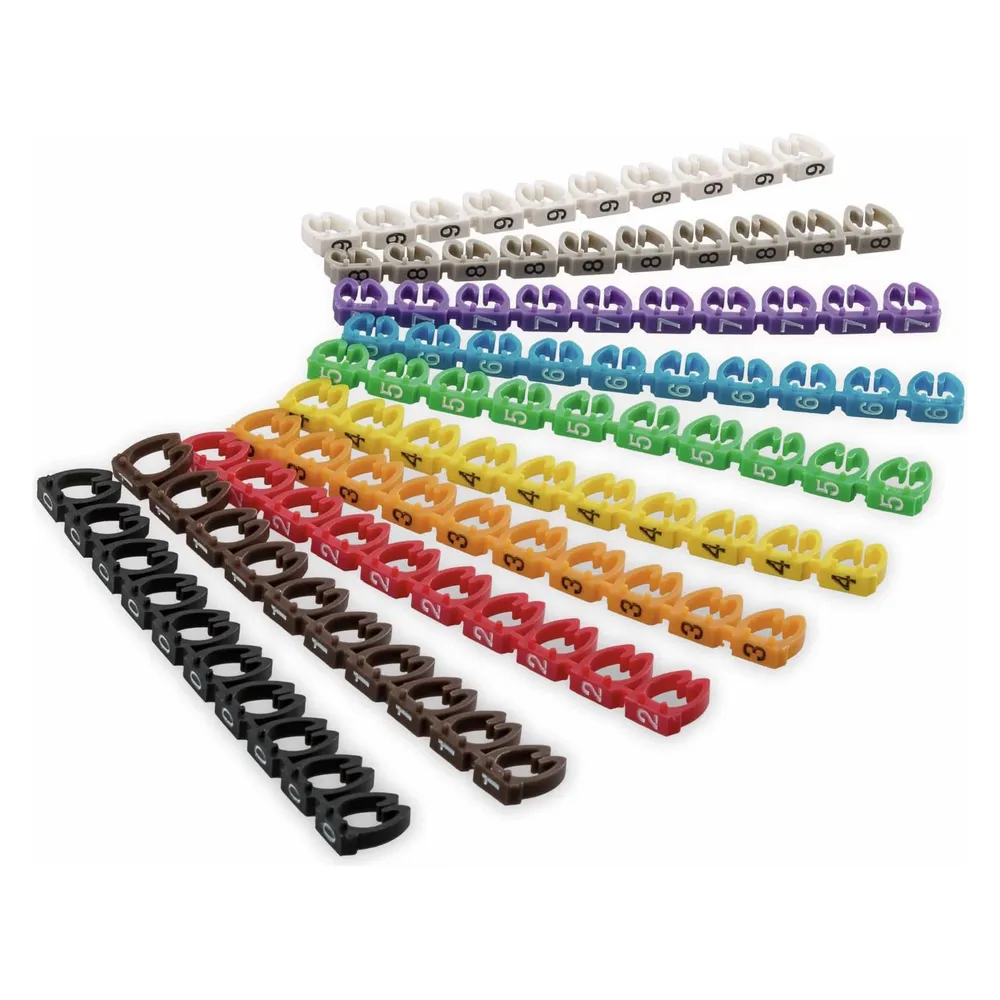 Goobay Ziffernmarker für 6mm Kabel Mehrfarbig Packung mit 100 Stück