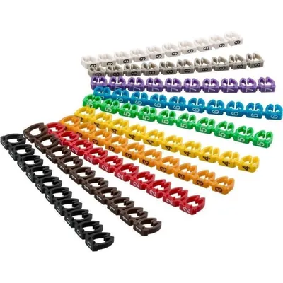 Goobay Ziffernmarker für 6mm Kabel Mehrfarbig Packung mit 100 Stück