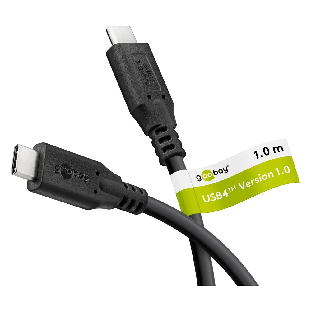 Kabel USB4 Goobay 74191 1 m USB-C an USB-C 40 Gbit/s Schwarz