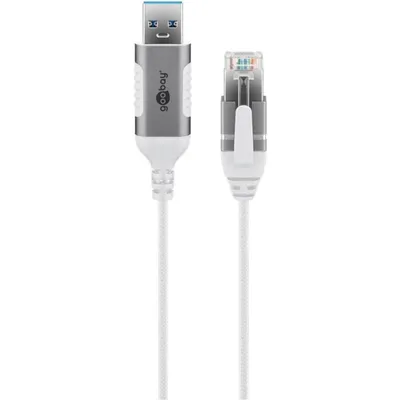 Kabeladapter Ethernet USB 3.0 auf RJ45 Goobay 74383 10 m Weiß