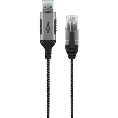 Ethernet-Adapter USB 3.0 Goobay 74395 2 m Schwarz/Silber