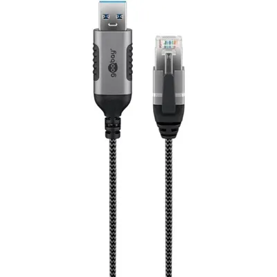 Ethernet-Adapter USB 3.0 auf RJ45 Goobay 74397 5 m Schwarz/Silber