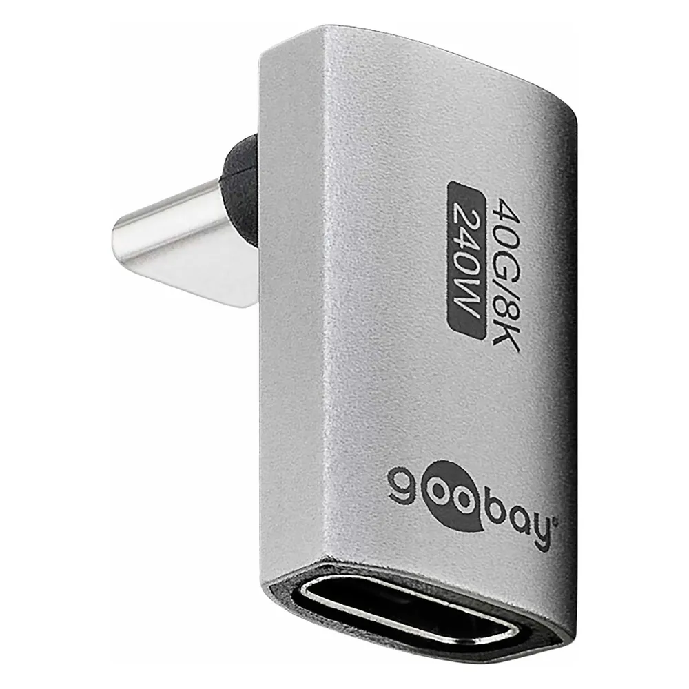Adapter Goobay 74442 USB-C auf USB-C 90° Silber Aluminium USB4 PD 240W