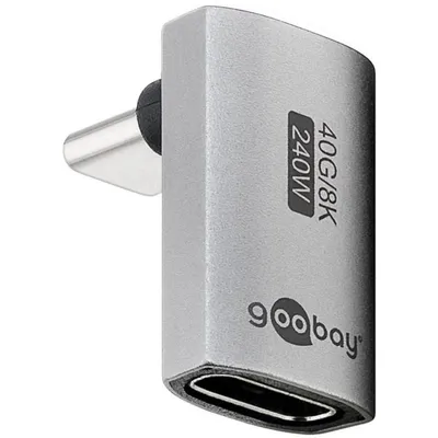 Adapter Goobay 74442 USB-C auf USB-C 90° Silber Aluminium USB4 PD 240W