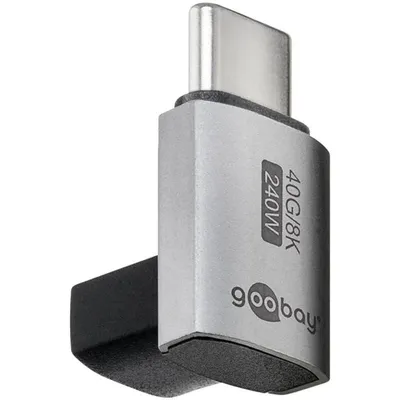Cambiador USB-C Goobay 74444 240W Aluminium 90 Grad Winkel Silber