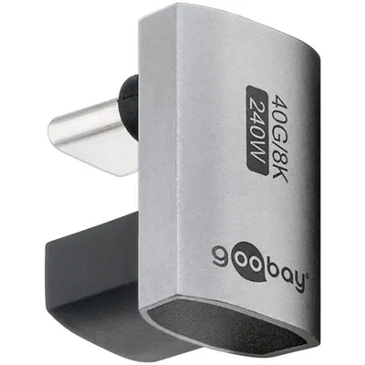 Adapter Goobay 74445 USB-C Male auf USB-C Female 180 Grad U-Form Silber