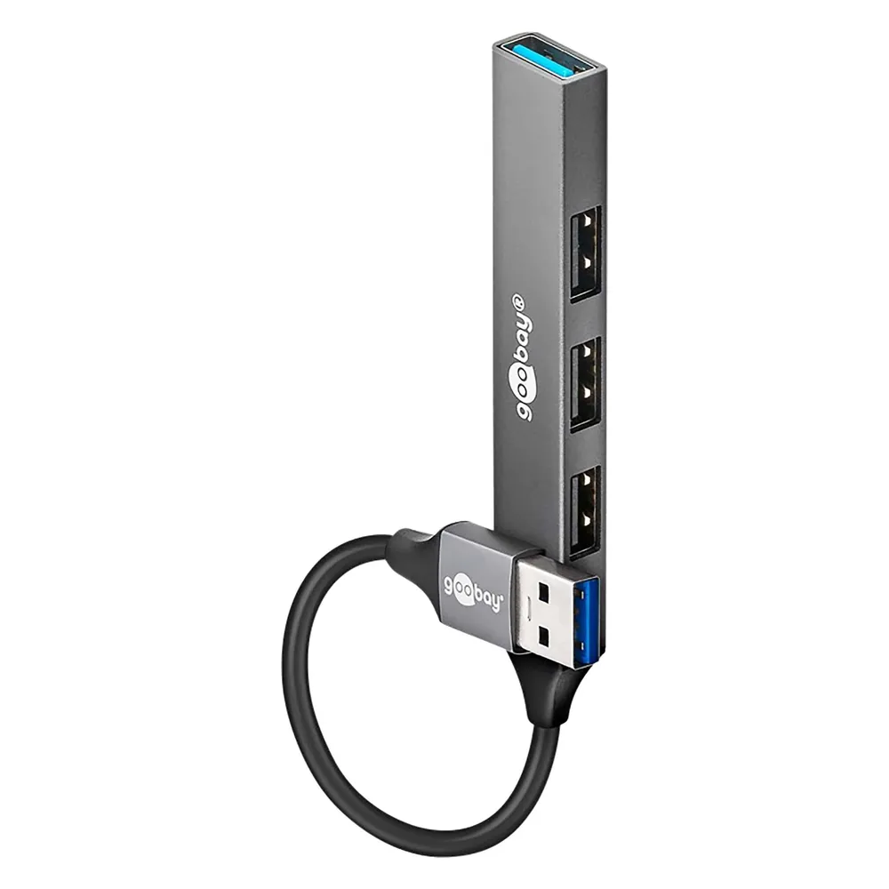 Hub Goobay 4 Ports 5 Gbit/s 74456 Aluminium Slim USB-A