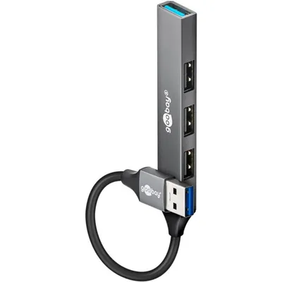 Hub Goobay 4 Ports 5 Gbit/s 74456 Aluminium Slim USB-A