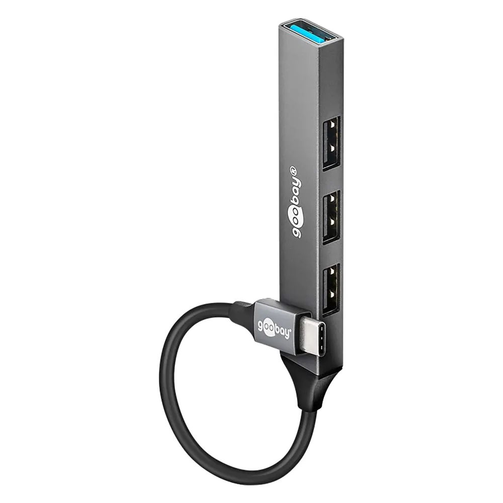 Hub Goobay 4 Ports 5000 Mbit/s 74457 Aluminium USB-C zu USB-A
