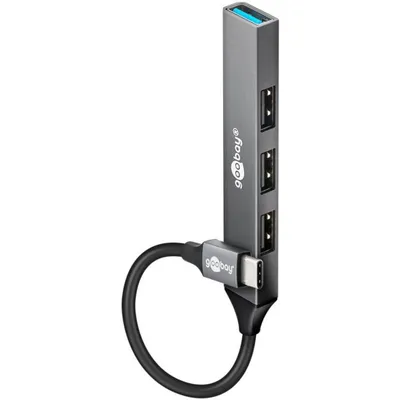 Hub Goobay 4 Ports 5000 Mbit/s 74457 Aluminium USB-C zu USB-A