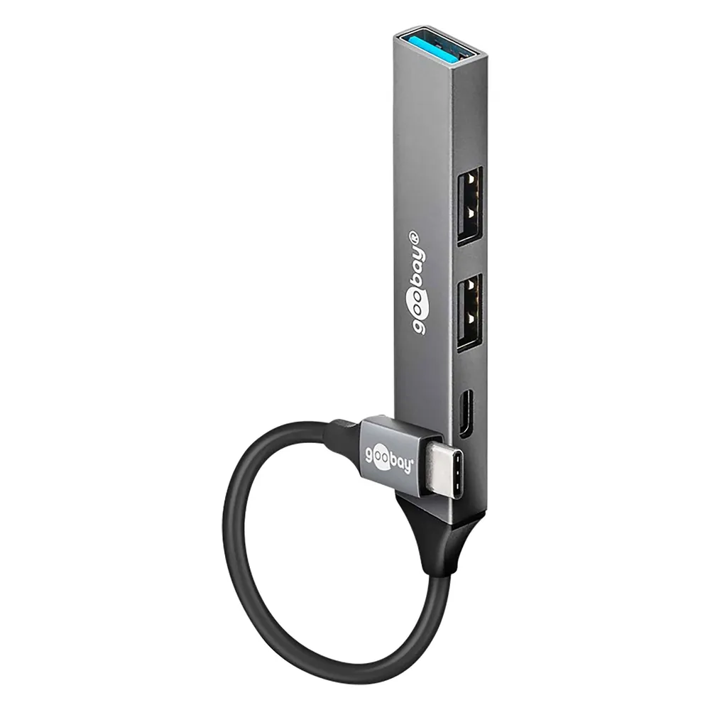Hub Goobay 4 Ports 5000 Mbit/s USB 3.2 Gen 1 Typ-C Modell 74459 Aluminiumgehäuse