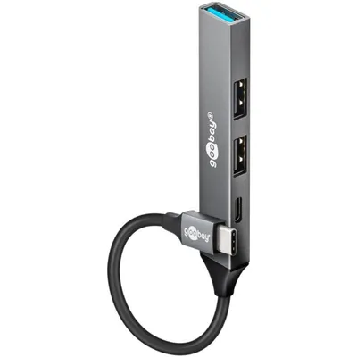 Hub Goobay 4 Ports 5000 Mbit/s USB 3.2 Gen 1 Typ-C Modell 74459 Aluminiumgehäuse