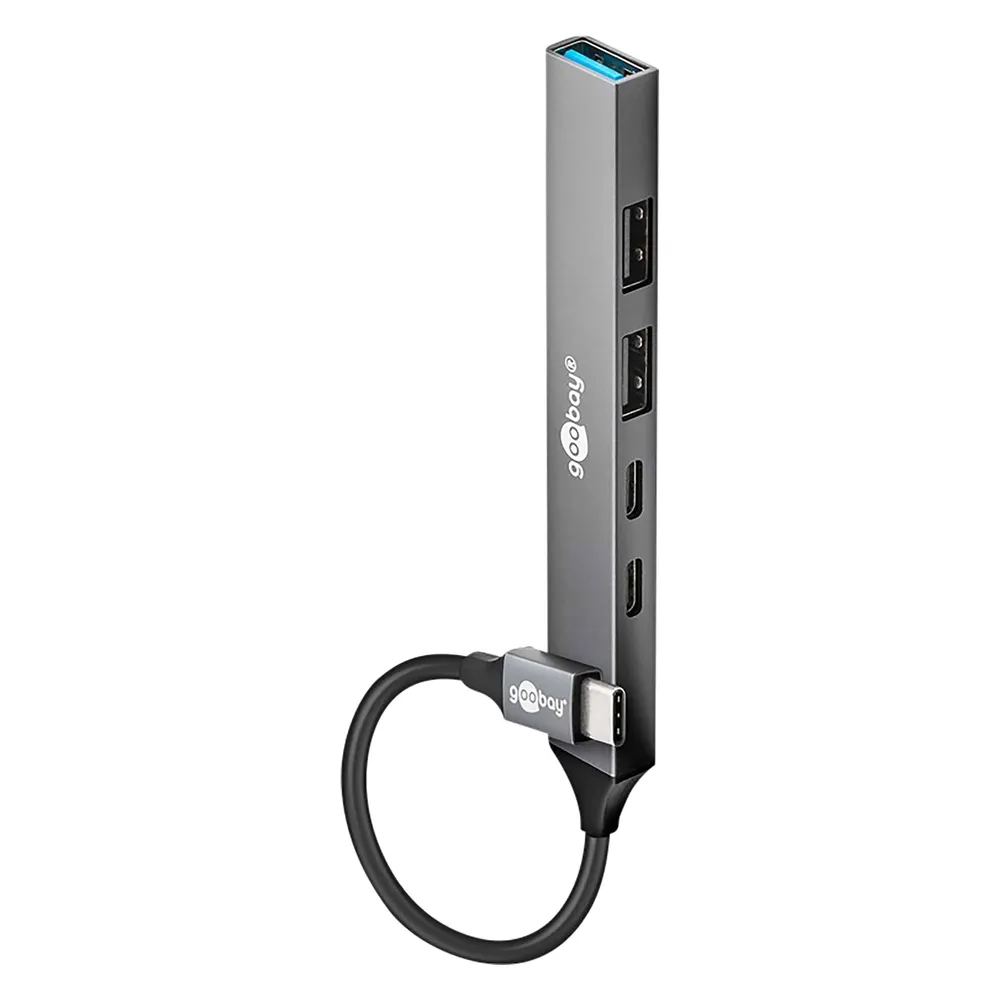 Hub Goobay 5 Ports USB 5000 Mbit/s Modell 74460 Aluminium kompakt