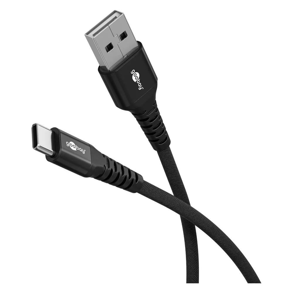 Kabel USB Goobay 74527 2 m USB-C zu USB-A USB 2.0 Schwarz