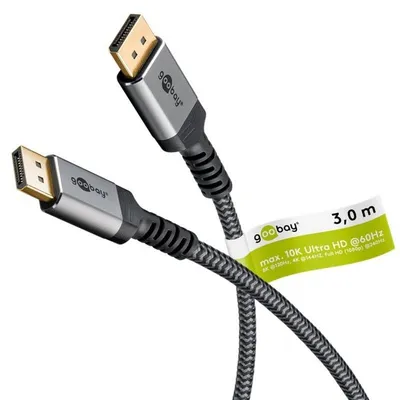 DisplayPort-Kabel Goobay 75686 3 m 2.1 16K 80 Gbit/s vergoldete Stecker