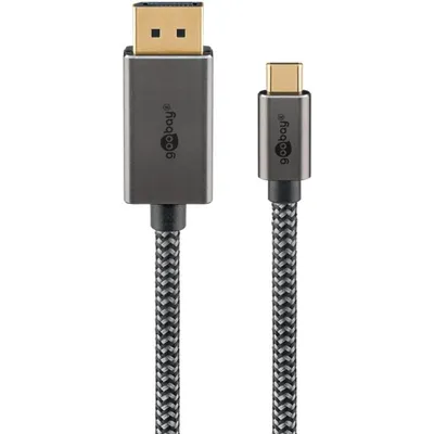 Adapterkabel Goobay 75708 USB-C auf DisplayPort 2 m Schwarz/Silber