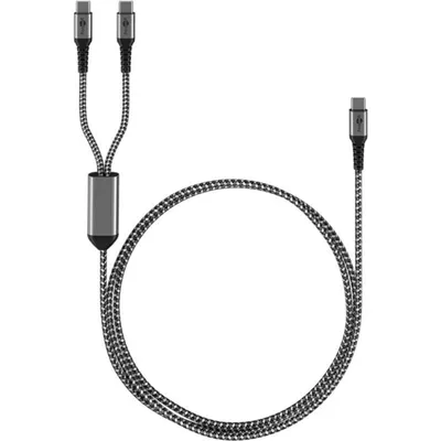 USB-Kabel Goobay 75739 1,5 m USB-C zu 2x USB-C Stoff 60W