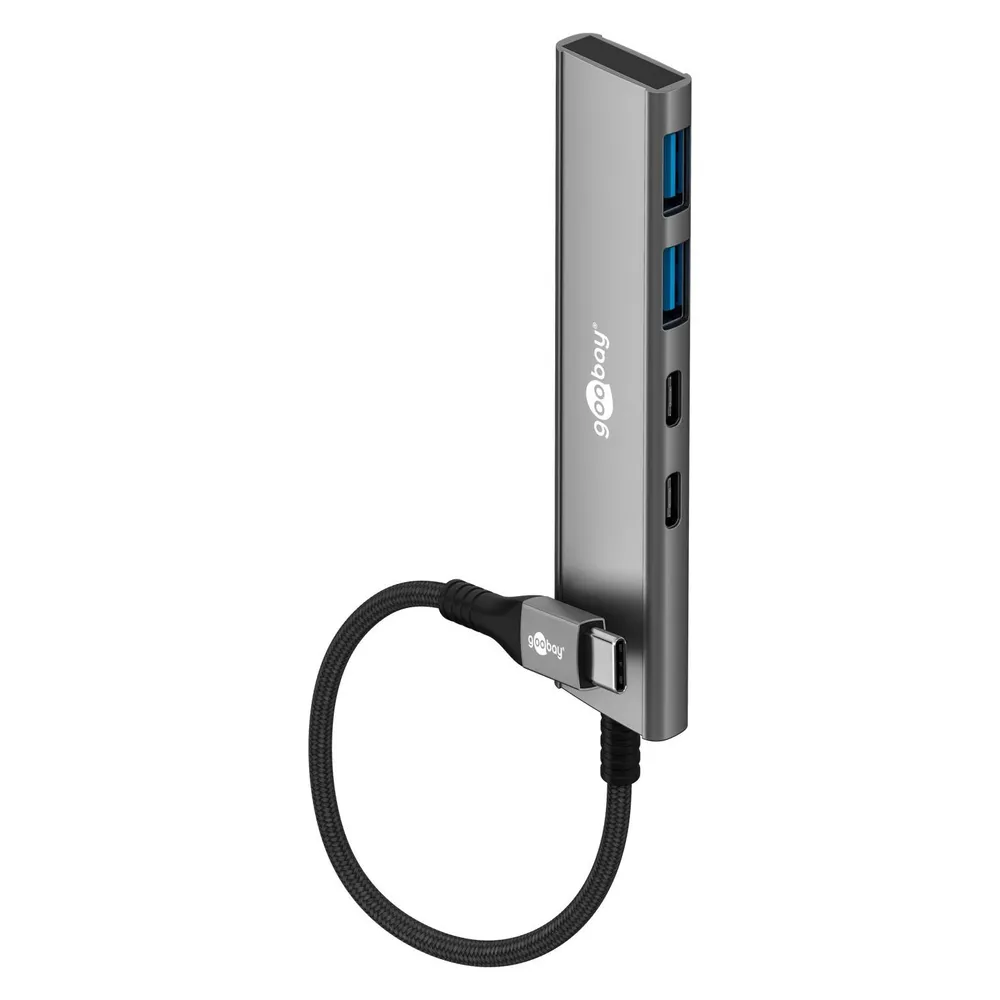 Hub Goobay 4 Ports 5 Gbit/s 76563 USB-C auf 2x USB-C + 2x USB-A Aluminium