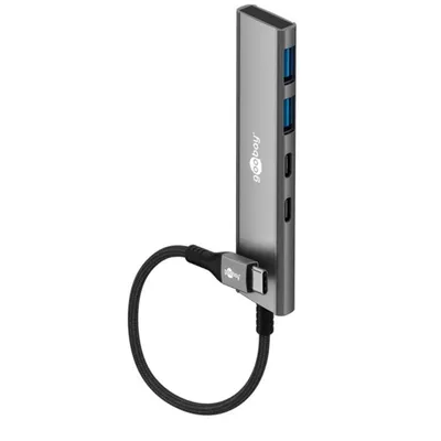 Hub Goobay 4 Ports 5 Gbit/s 76563 USB-C auf 2x USB-C + 2x USB-A Aluminium