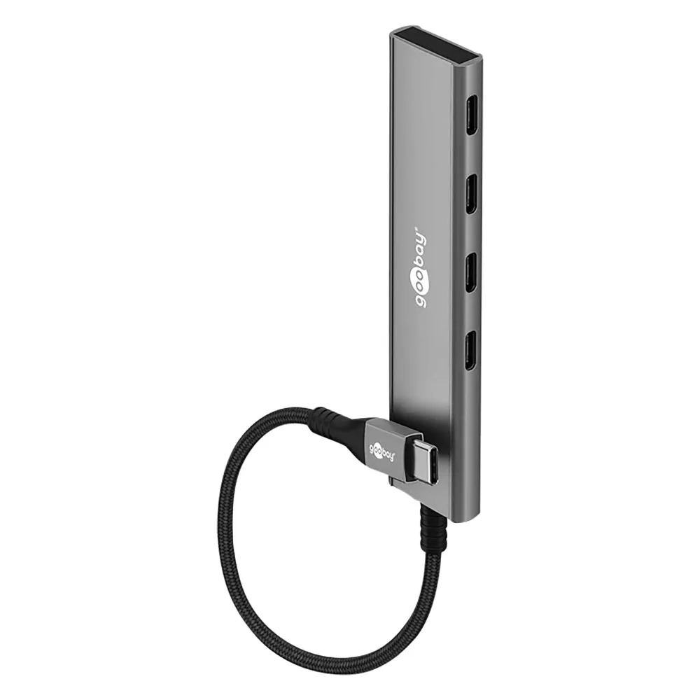 Hub Goobay 4 Ports 5000 Mbit/s Modell 76564 USB-C Aluminium Slim