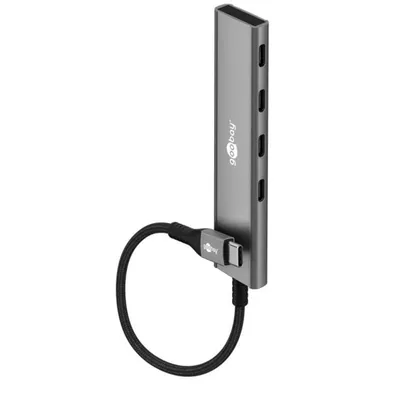 Hub Goobay 4 Ports 5000 Mbit/s Modell 76564 USB-C Aluminium Slim