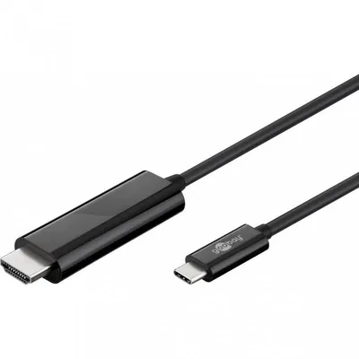 Goobay 77528 Videokabel-Adapter 1,8 m USB Typ-C HDMI Schwarz