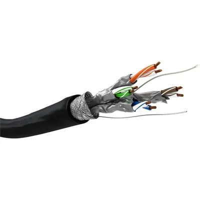 Netzwerkkabel Goobay 77624 Cat6a S/FTP 100 m schwarz Hochgeschwindigkeit