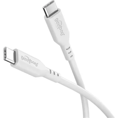 Kabel Goobay 77743 USB-C 1,5 m Weiss Schnellladen Silikon