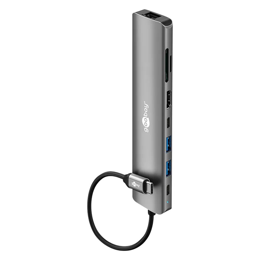 Hub Goobay 8 Ports USB 3.0 Typ C 100W Modell 79146 mit HDMI und RJ45
