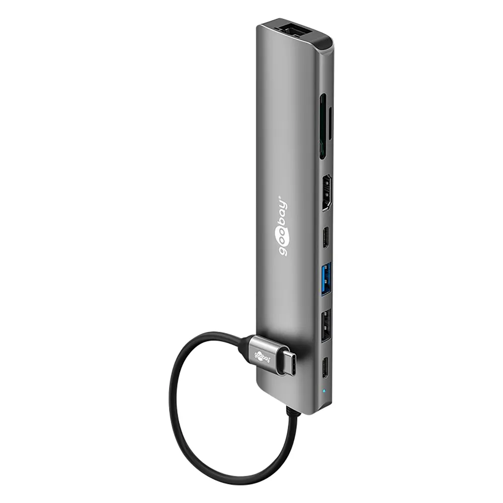 Hub Goobay 8 Ports USB 3.0 Typ C 100W Modell 79148 mit HDMI und RJ45