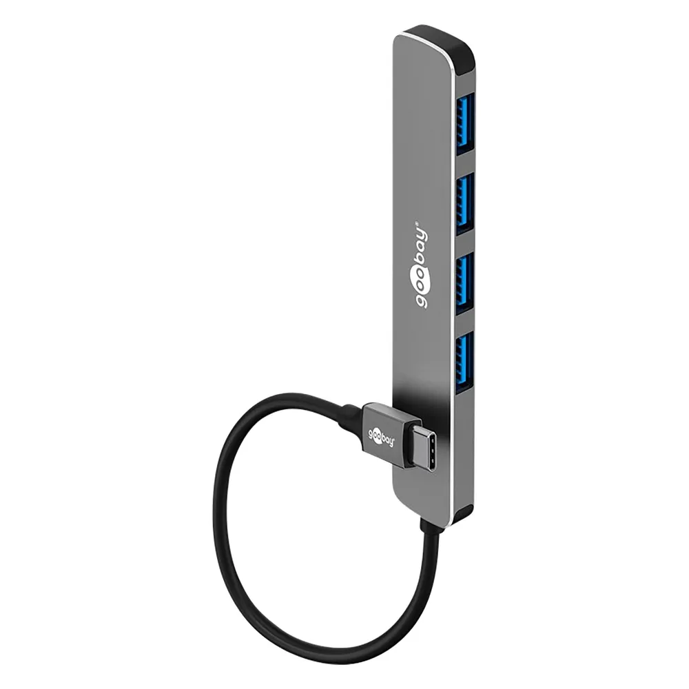 Hub Goobay 4 Ports 5000 Mbit/s Modell 79157 Aluminium Grau