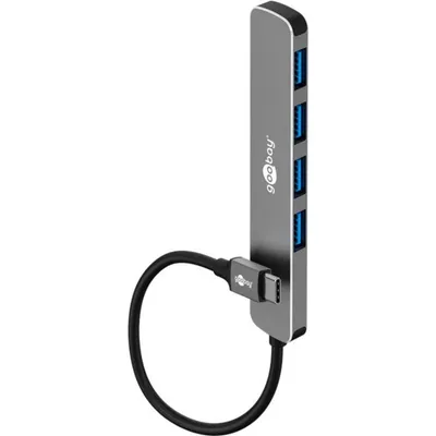 Hub Goobay 4 Ports 5000 Mbit/s Modell 79157 Aluminium Grau