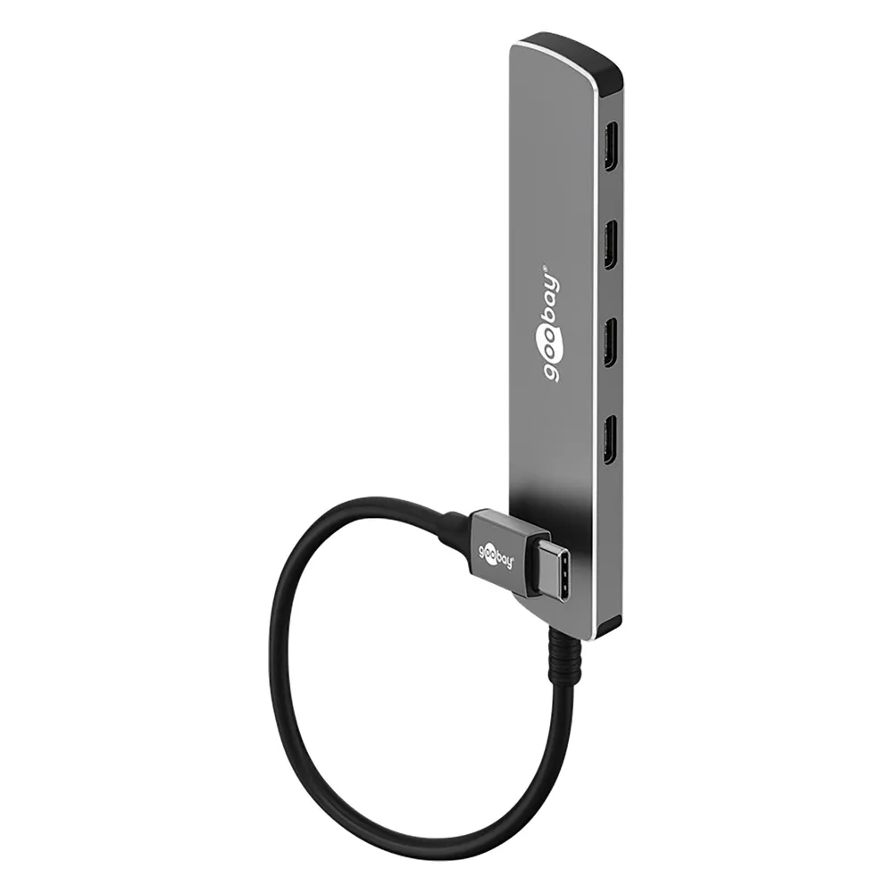 Hub Goobay 4 Ports 5000 Mbit/s Modell 79160 Aluminium Grau
