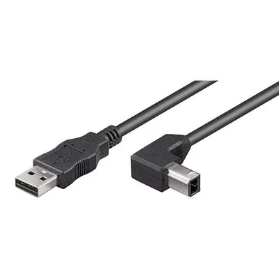 Goobay Druckerkabel abgewinkelt USB 2.0 Typ A/B Stecker/Stecker 50cm Schwarz