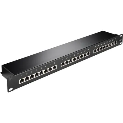 Patchpanel Goobay 93048 24 Ports RJ-45 Cat6 Rackmontage 1U Schwarz