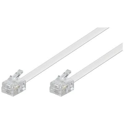 Goobay Telefonkabel RJ11 6P4C Stecker/Stecker 10m Weiß