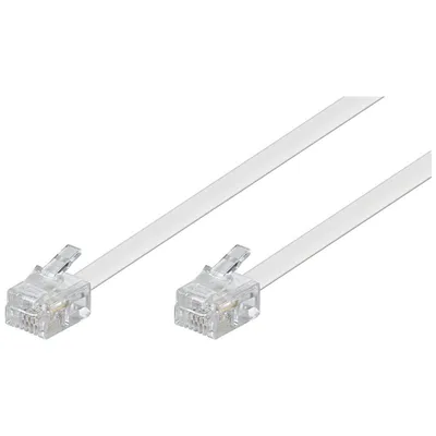 Goobay Telefonkabel RJ11 6P4C Stecker/Stecker 15m Weiß