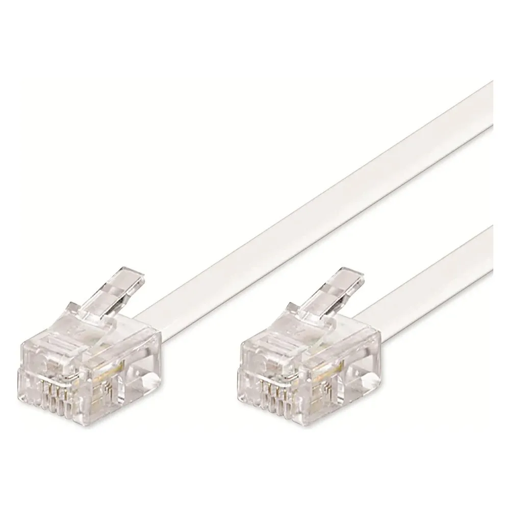 Goobay Telefonkabel RJ11 6P4C Stecker/Stecker 3m Weiß