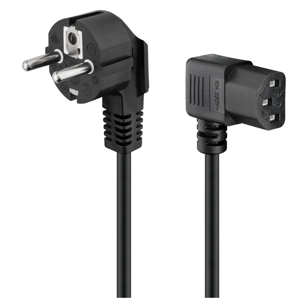 Goobay Abgewinkeltes CPU-Stromkabel C14/C13 5 m Schwarz