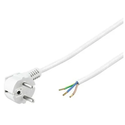 Goobay Elektrisches Netzkabel Typ F CEE7 auf 3x1mm Anschlüsse 3m Weiß