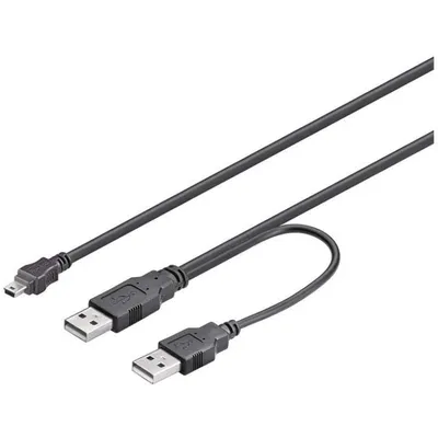 Goobay Mini USB auf 2xUSB 2.0 Kabel 50cm Schwarz