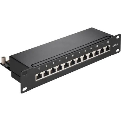 Patchpanel Goobay 93793 12 Ports RJ-45 Cat6 Schwarz Rackmount