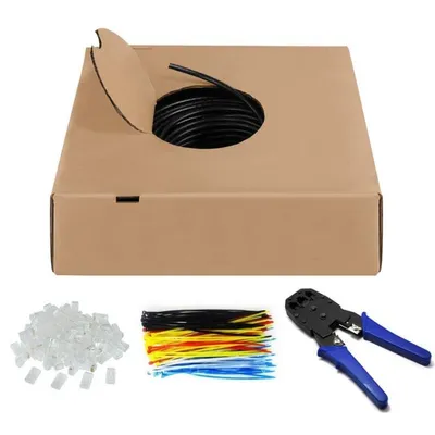 Netzwerkkabel Goobay 94399 305 m Cat6 U/UTP Schwarz für Außenbereiche
