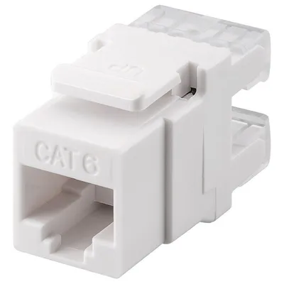 Goobay Keystone-Stecker RJ45 auf TB110 Cat 6 UTP Weiß
