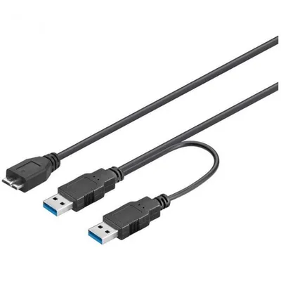Goobay Micro USB B auf 2xUSB 3.0 Kabel 30cm Schwarz